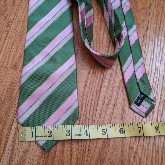 3.5" Necktie - Green/Pink/Cream - Picture 4 of 5
